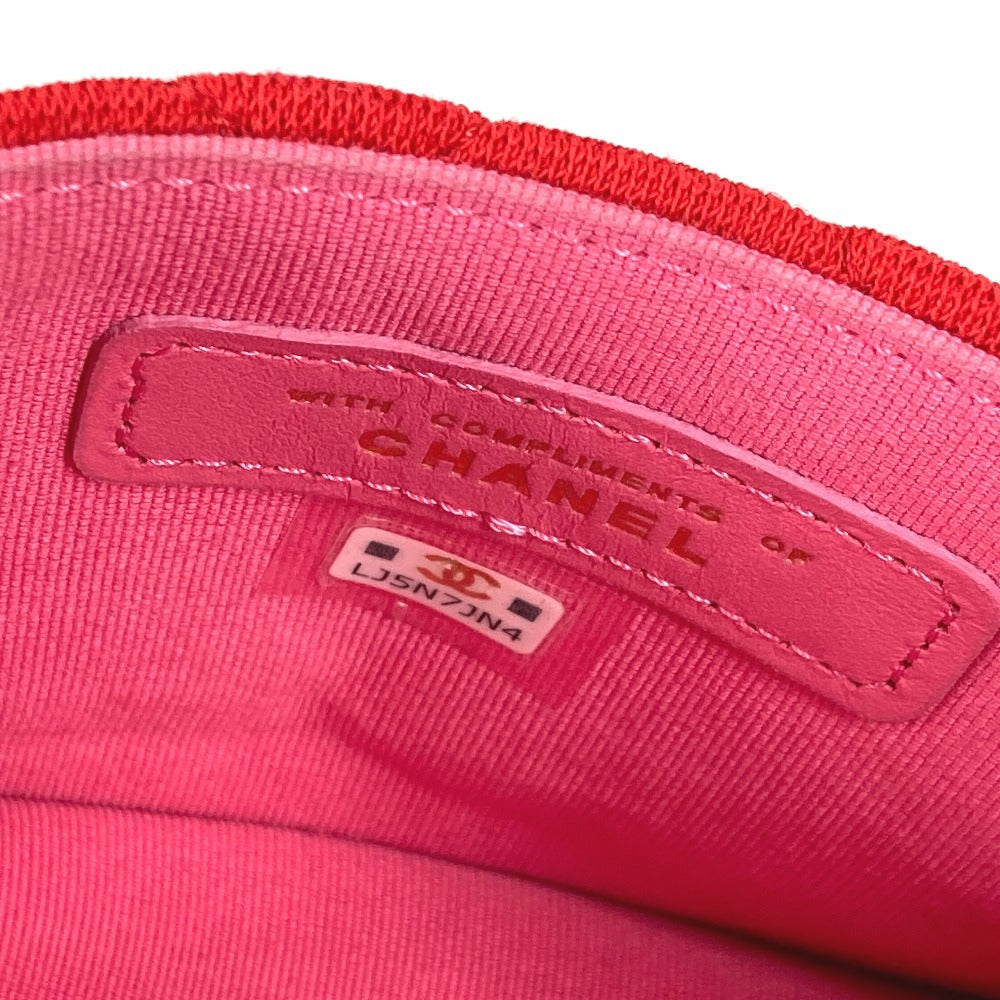CHANEL キルティング ミニマトラッセ ミニ マトラッセ CC ココマーク ロゴ カバン 斜め掛け フラップ チェーンンバッグ ショルダーバッグ コットン レディース レッド