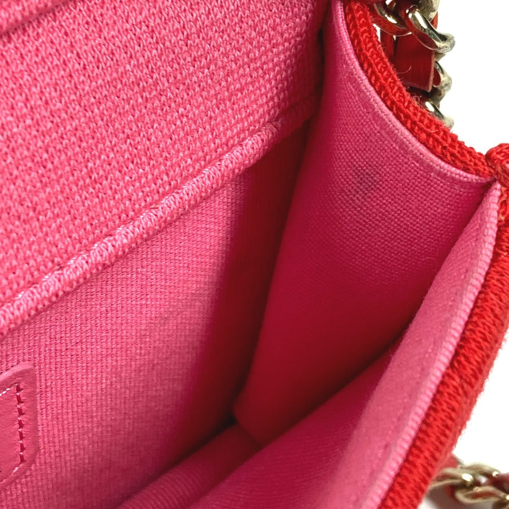 CHANEL キルティング ミニマトラッセ ミニ マトラッセ CC ココマーク ロゴ カバン 斜め掛け フラップ チェーンンバッグ ショルダーバッグ コットン レディース レッド