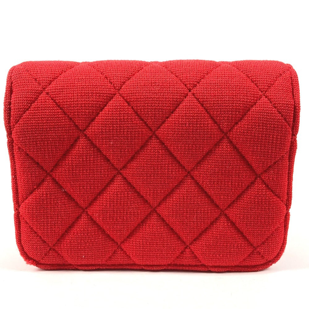 CHANEL キルティング ミニマトラッセ ミニ マトラッセ CC ココマーク ロゴ カバン 斜め掛け フラップ チェーンンバッグ ショルダーバッグ コットン レディース レッド