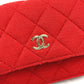 CHANEL キルティング ミニマトラッセ ミニ マトラッセ CC ココマーク ロゴ カバン 斜め掛け フラップ チェーンンバッグ ショルダーバッグ コットン レディース レッド