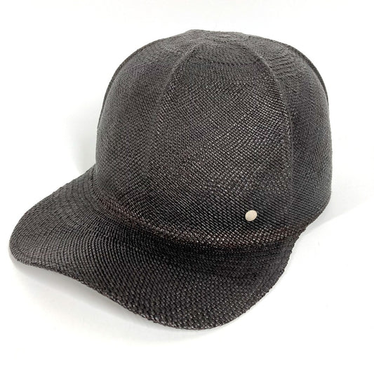 HERMES セリエ ロゴ 帽子 キャップ帽 ベースボール キャップ ストロー レディース ブラック