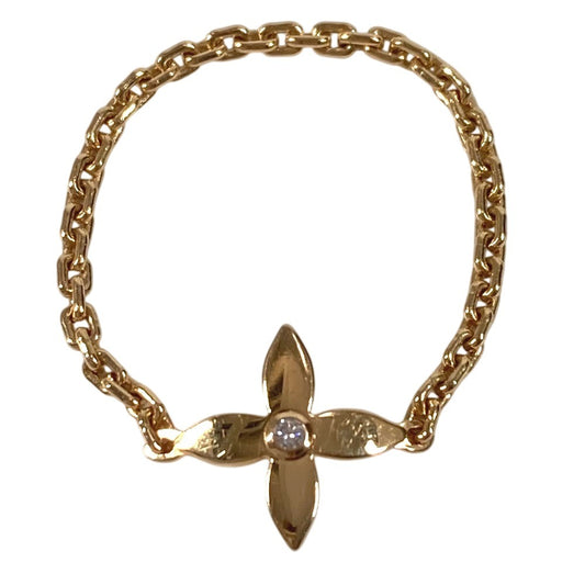 LOUIS VUITTON Q9K64I Diamond Berg Chain Idylle Blossom Ring, 18K Gold, Au750, Women's