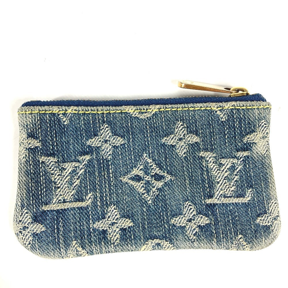 LOUIS VUITTON M95343 モノグラムデニム ポシェットクレ 財布 小銭入れ キーリング付き コインケース モノグラムデニム ユニセックス ブルー