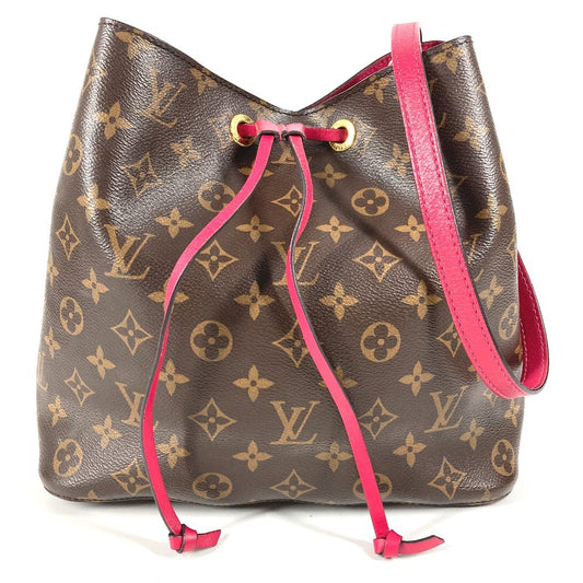 LOUIS VUITTON M43570 Monogram NeoNoe Shoulder Bag, Drawstring, Crossbody, Monogram Canvas, Unisex, Freesia Pink