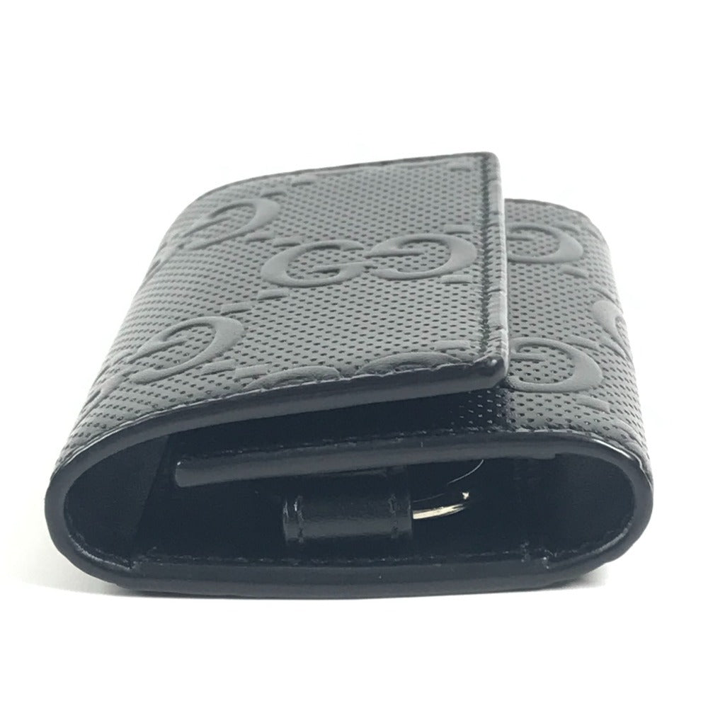 GUCCI 625565 GGエンボス ロゴ 6P 鍵 キーリング付き キーケース レザー ユニセックス ブラック