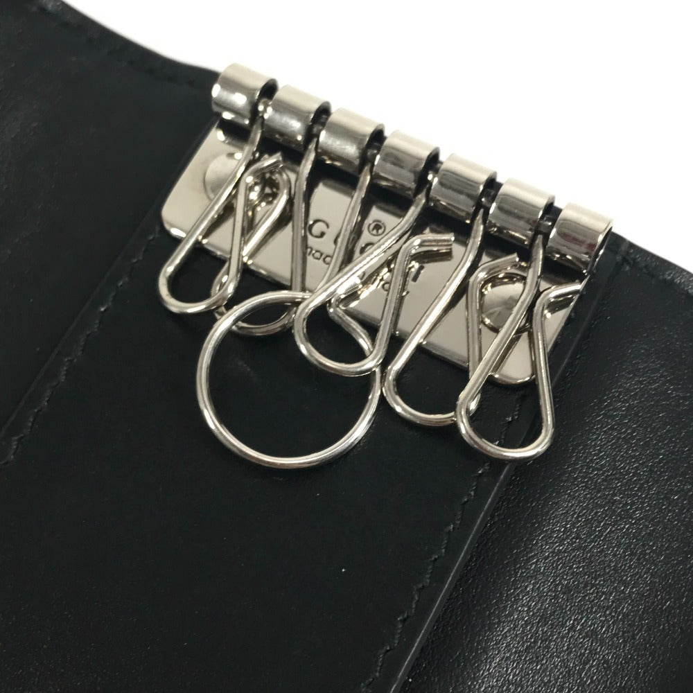 GUCCI 625565 GGエンボス ロゴ 6P 鍵 キーリング付き キーケース レザー ユニセックス ブラック