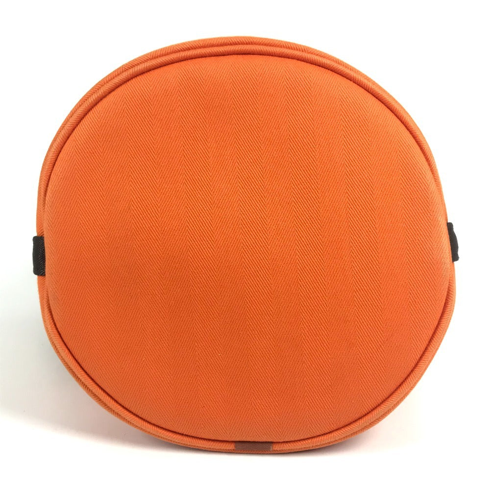 HERMES Sac de Pansage crossbody bucket-shaped shoulder bag with pouch, cotton, unisex, orange