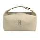 HERMES ブリッドアブラックGM ブリッドアブラック GM カバン ポーチ バニティバッグ Hロゴ ハンドバッグ コットン ユニセックス ベージュ