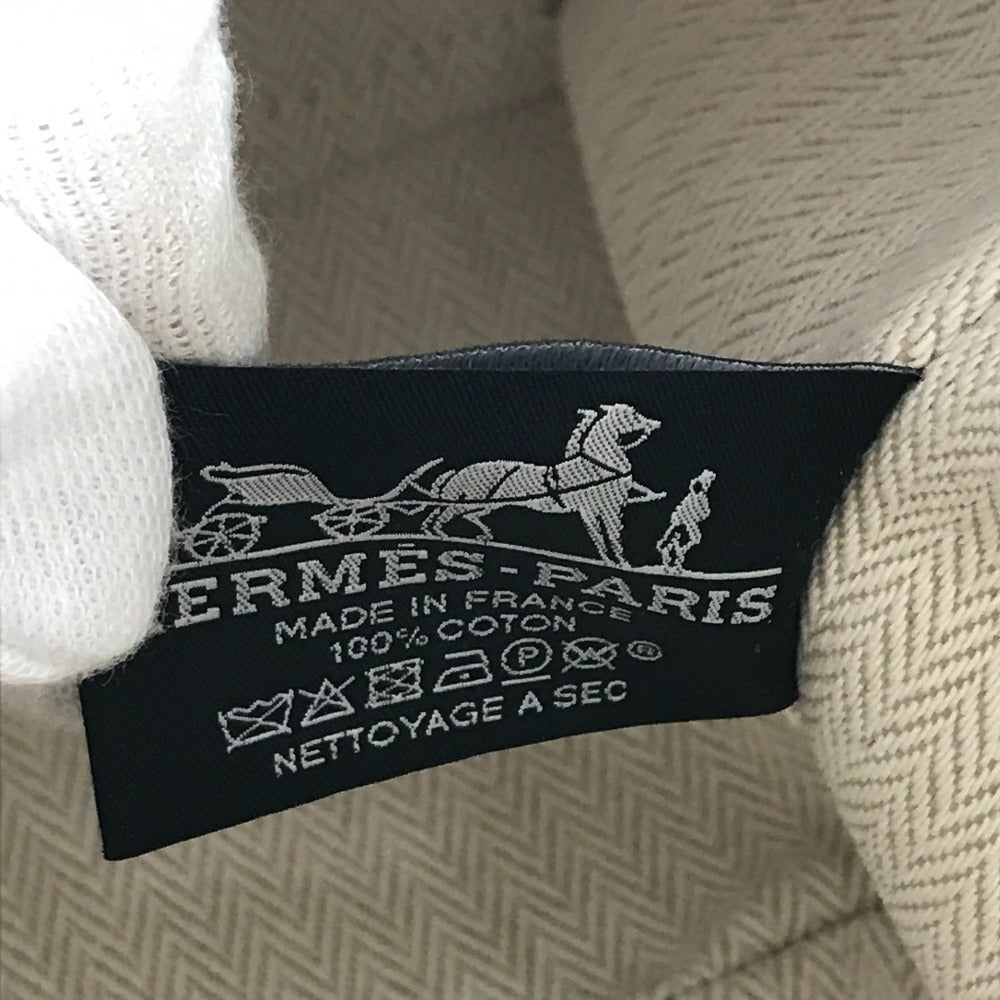 HERMES ブリッドアブラックGM ブリッドアブラック GM カバン ポーチ バニティバッグ Hロゴ ハンドバッグ コットン ユニセックス ベージュ