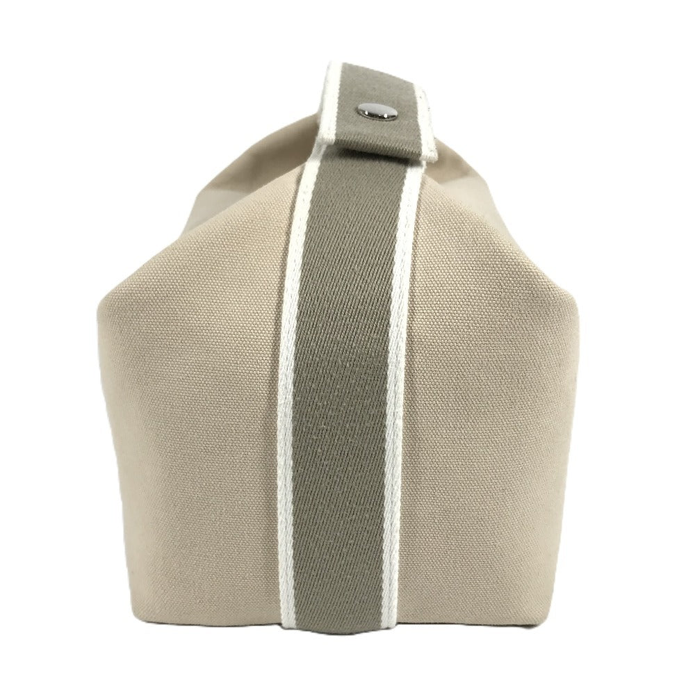 HERMES ブリッドアブラックGM ブリッドアブラック GM カバン ポーチ バニティバッグ Hロゴ ハンドバッグ コットン ユニセックス ベージュ