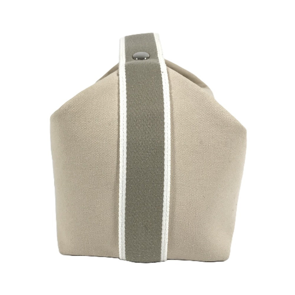 HERMES ブリッドアブラックGM ブリッドアブラック GM カバン ポーチ バニティバッグ Hロゴ ハンドバッグ コットン ユニセックス ベージュ