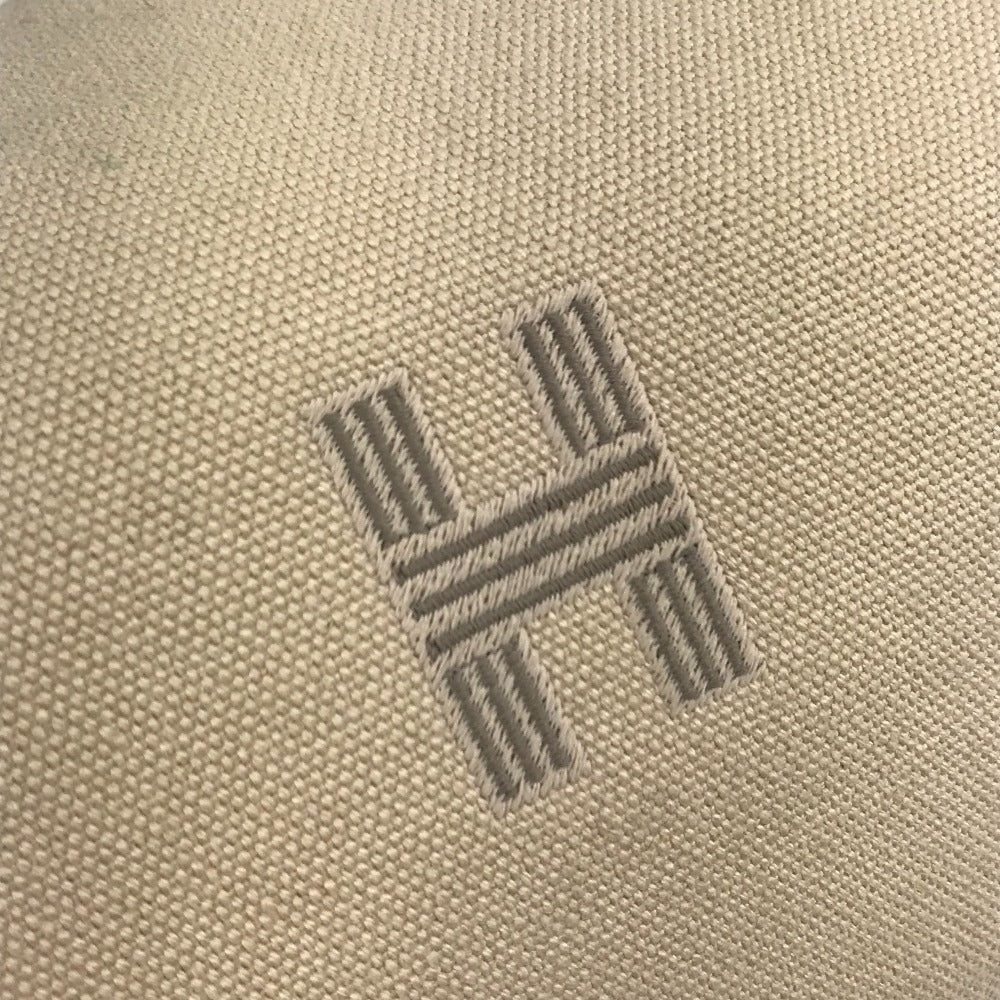 HERMES ブリッドアブラックGM ブリッドアブラック GM カバン ポーチ バニティバッグ Hロゴ ハンドバッグ コットン ユニセックス ベージュ