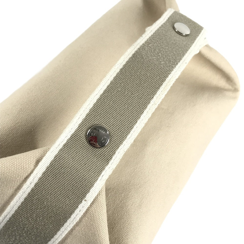 HERMES ブリッドアブラックGM ブリッドアブラック GM カバン ポーチ バニティバッグ Hロゴ ハンドバッグ コットン ユニセックス ベージュ