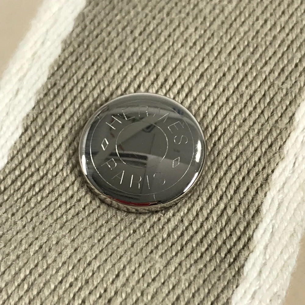 HERMES ブリッドアブラックGM ブリッドアブラック GM カバン ポーチ バニティバッグ Hロゴ ハンドバッグ コットン ユニセックス ベージュ