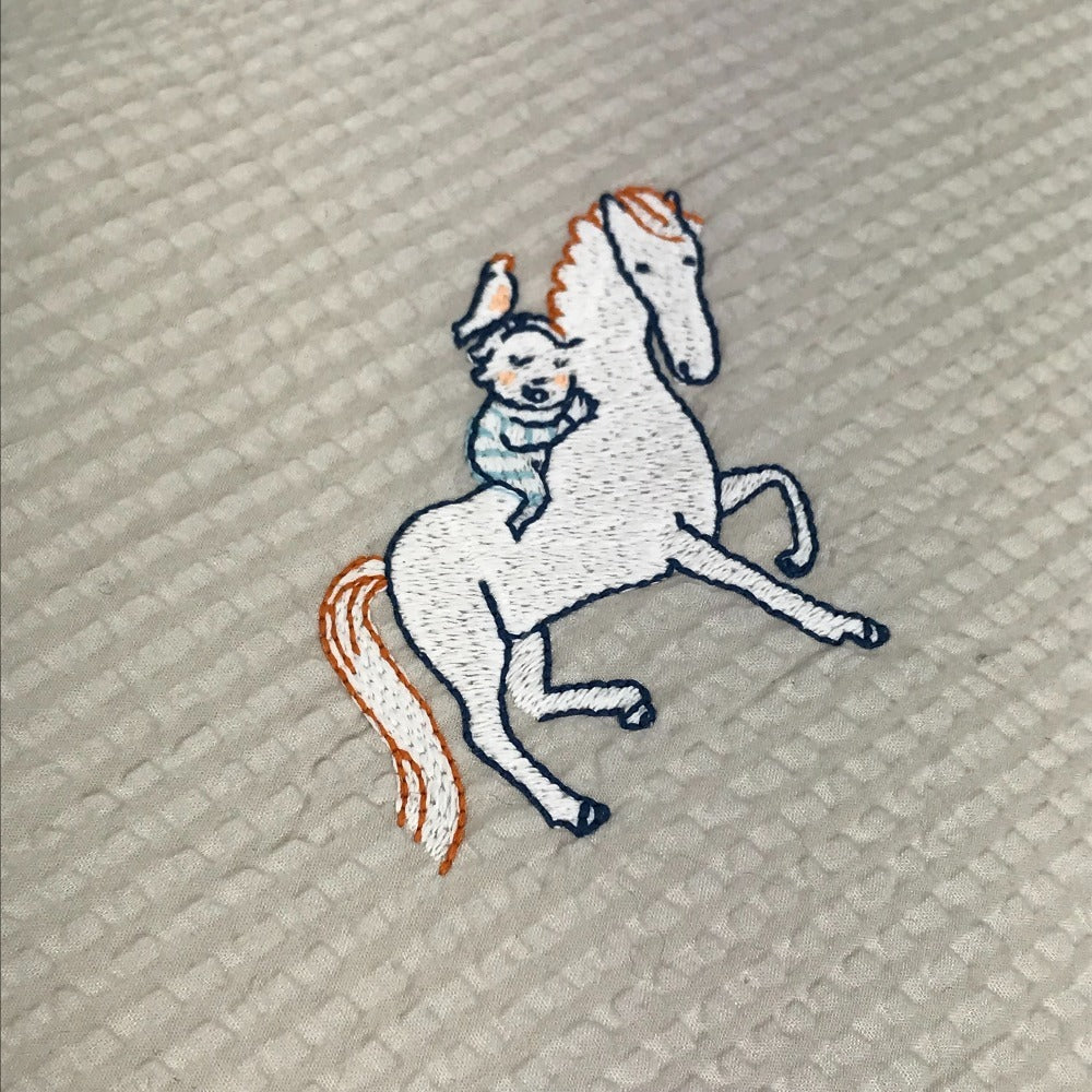 HERMES BABY ベビー 赤ちゃん ポーチ 《カブリオル》 トゥー・ゴー MM マルチポーチ おむつポーチ ポーチ コットン キッズ グリ・ペルル ブルー