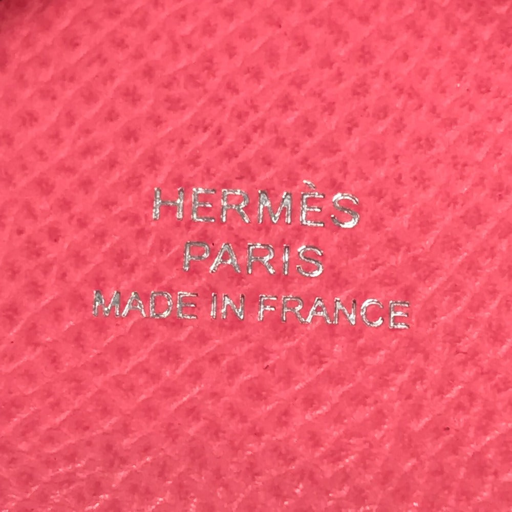 HERMES Calvi Duo Business Card Case, Pass Case, Card Case, Coin Purse, Bi-fold Wallet, Epson, Unisex, Rose Azalee Pink