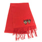 GUCCI Fringe BOSCO Dog Scarf Cashmere Women's Red