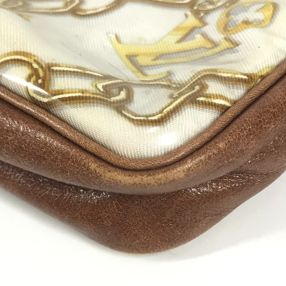 LOUIS VUITTON M95161 モノグラムチャーム ポシェットアクセソワール カバン ハンドバッグ アクセサリーポーチ チェーン柄 ショルダーバッグ ビニール/レザー レディース ホワイト