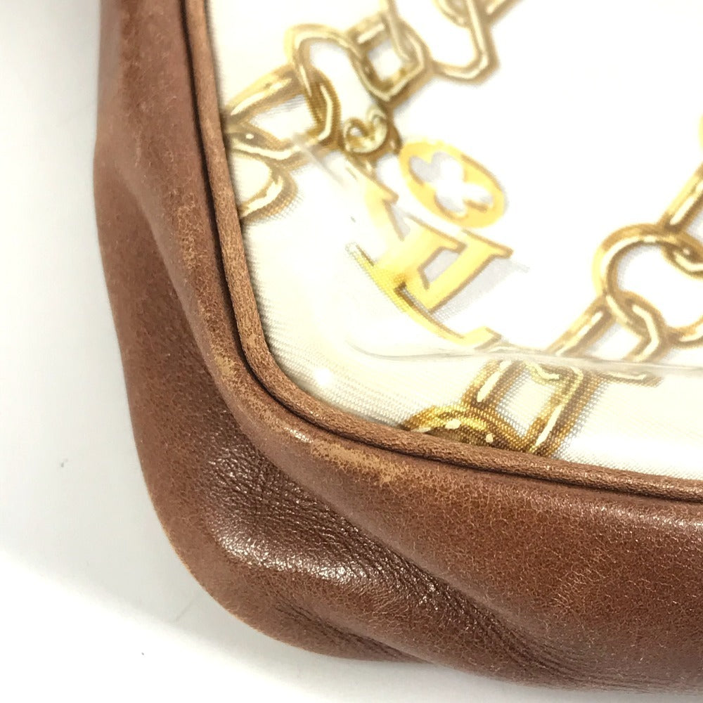 LOUIS VUITTON M95161 モノグラムチャーム ポシェットアクセソワール カバン ハンドバッグ アクセサリーポーチ チェーン柄 ショルダーバッグ ビニール/レザー レディース ホワイト