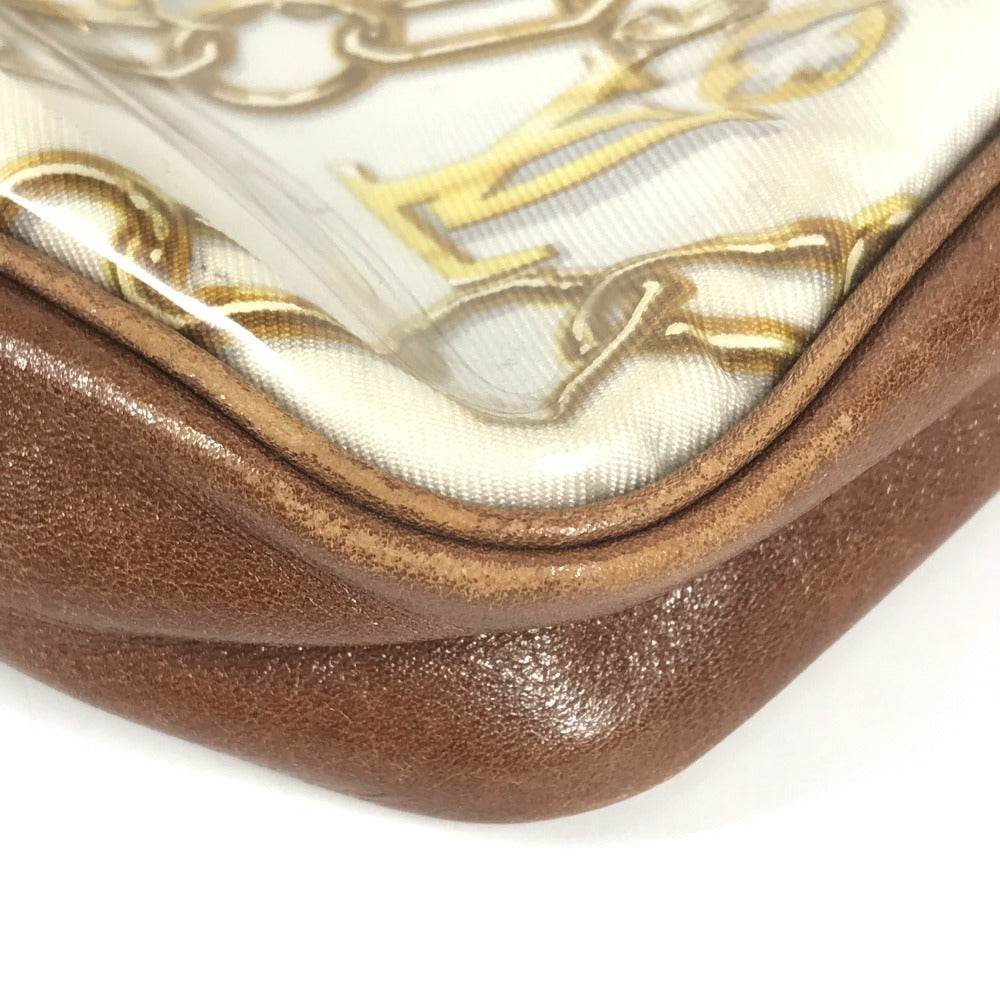 LOUIS VUITTON M95161 モノグラムチャーム ポシェットアクセソワール カバン ハンドバッグ アクセサリーポーチ チェーン柄 ショルダーバッグ ビニール/レザー レディース ホワイト