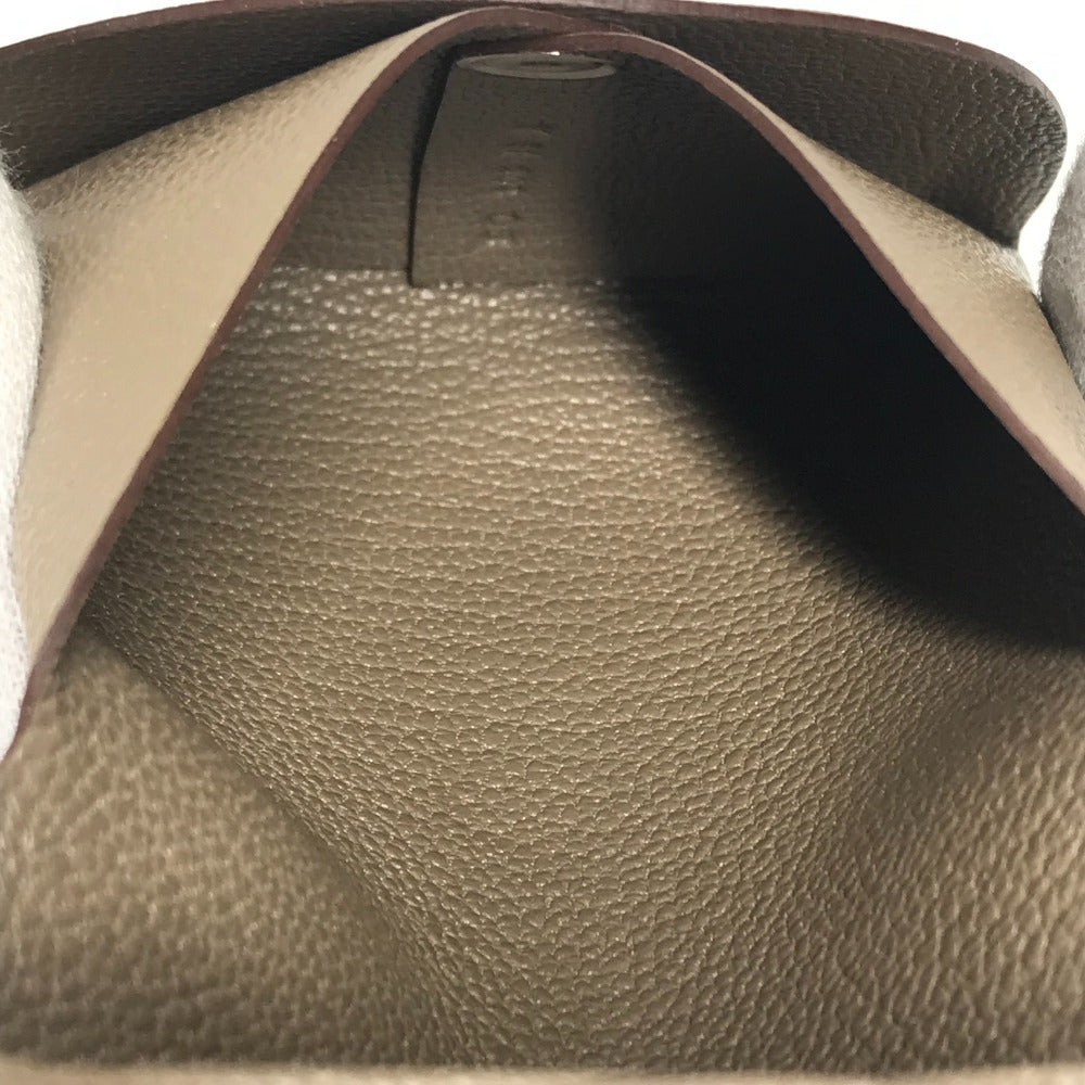 HERMES バスティア 財布 小銭入れ スクエア コインケース シェーブル ユニセックス エトゥープ グレー