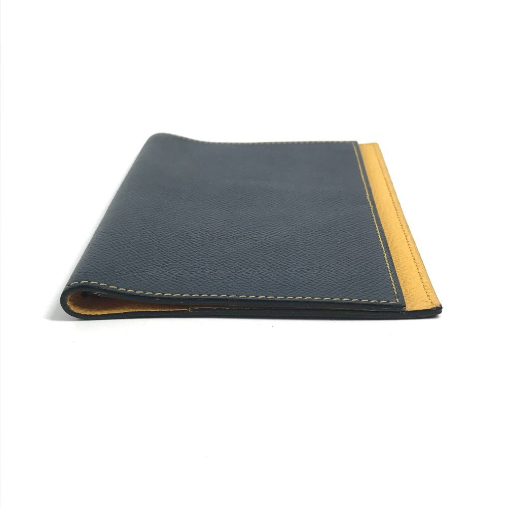 HERMES 2つ折り バイカラー アジェンダMM アジェンダ PM システム手帳 ステーショナリー 手帳カバー レザー ユニセックス ネイビー