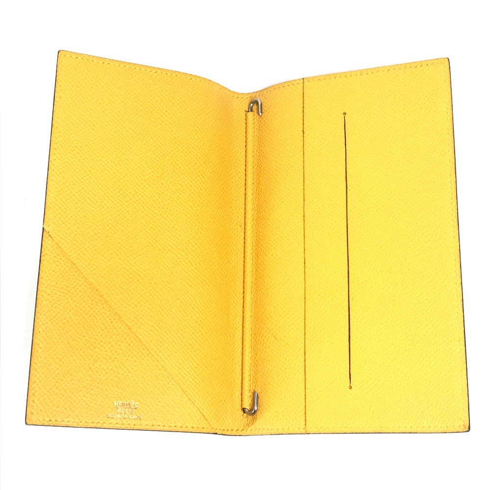 HERMES 2つ折り バイカラー アジェンダMM アジェンダ PM システム手帳 ステーショナリー 手帳カバー レザー ユニセックス ネイビー