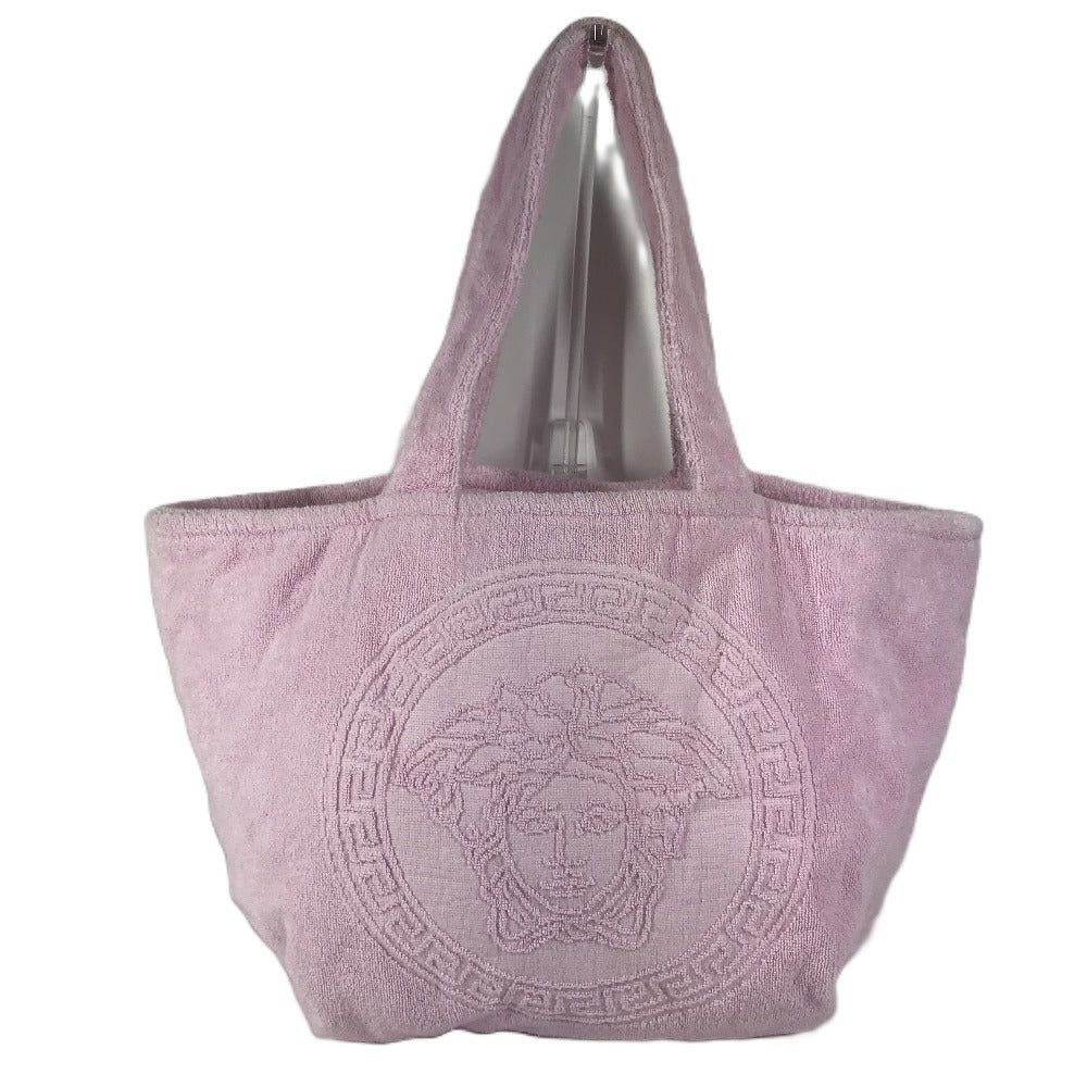 VERSACE Medusa Logo Big Tote Bag, Shoulder Bag, Boston Bag, Cotton, Unisex, Pink
