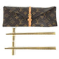 LOUIS VUITTON GI0736 モノグラム チョップスティック エテュイ・4バゲット 箸2膳 箸置き2個 ポーチセット 雑貨 メタル ユニセックス ブラウン