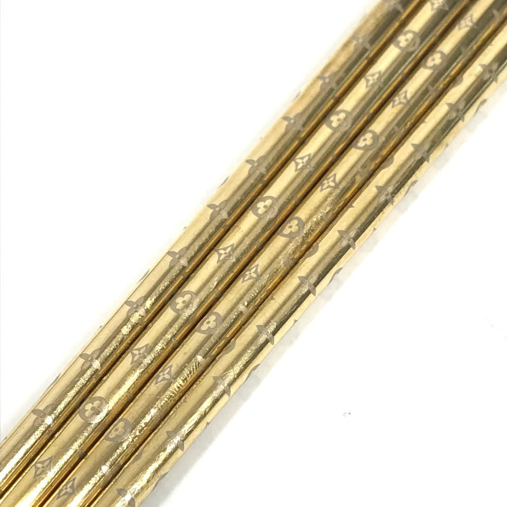 LOUIS VUITTON GI0736 モノグラム チョップスティック エテュイ・4バゲット 箸2膳 箸置き2個 ポーチセット 雑貨 メタル ユニセックス ブラウン