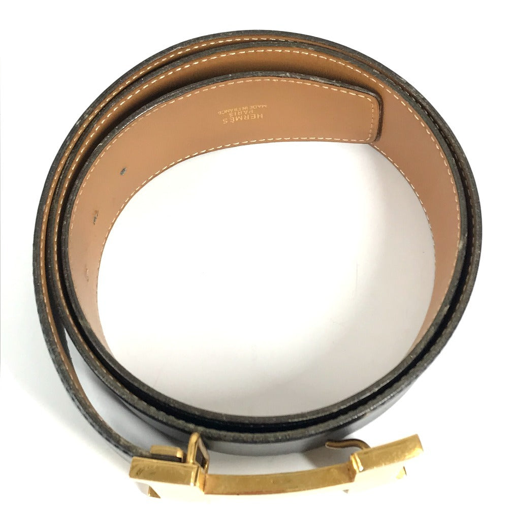 HERMES H金具 ビッグロゴ コンスタンス Hベルト アクセサリー ベルト レザー メンズ ブラック