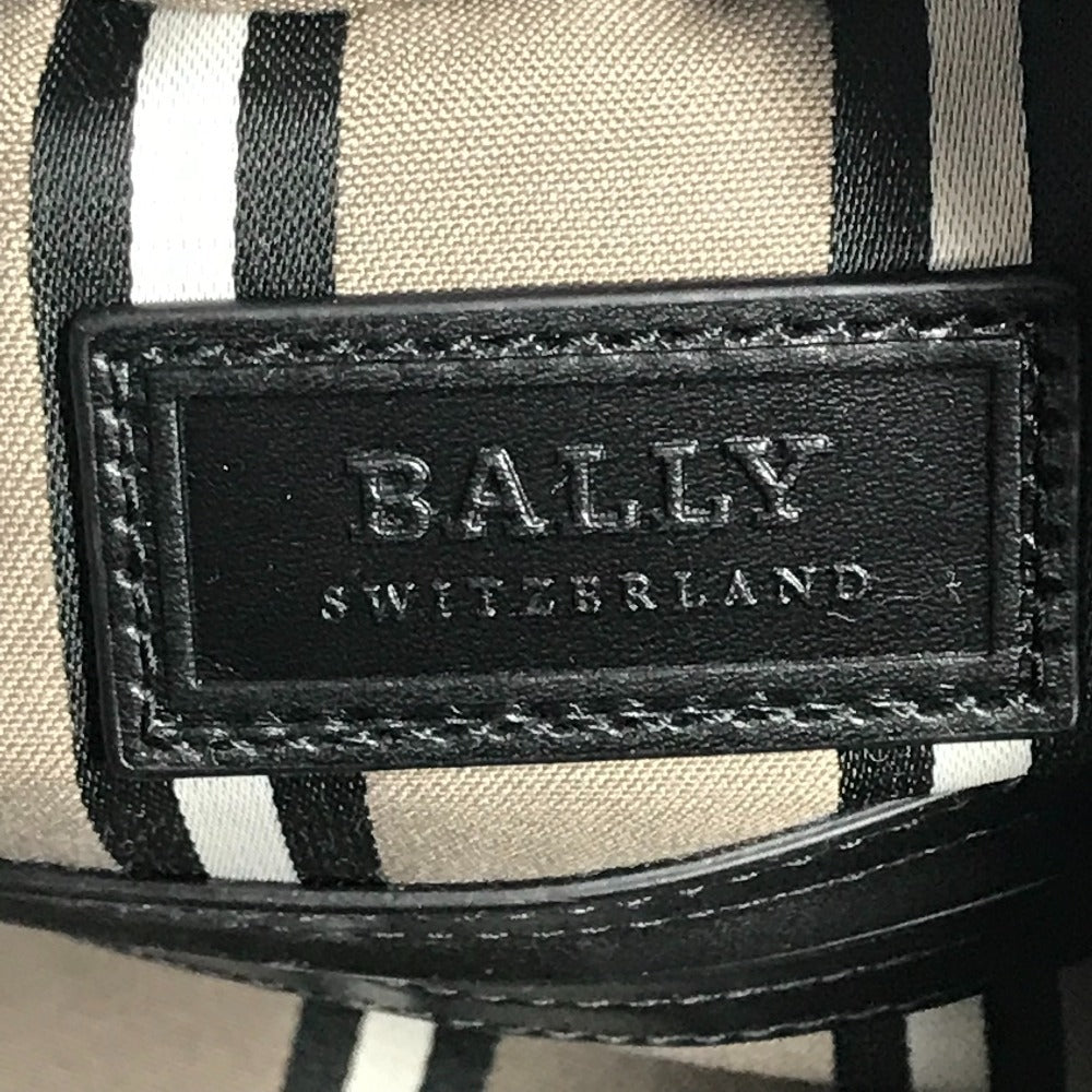 BALLY ライン ロゴ 2WAYバッグ ショルダーバッグ 旅行バッグ トラベルバッグ ボストンバッグ レザー ユニセックス ブラック
