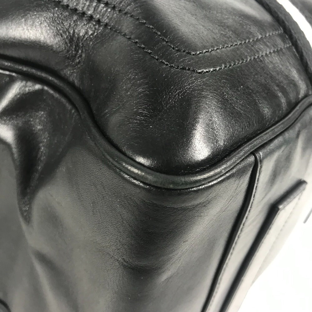 BALLY ライン ロゴ 2WAYバッグ ショルダーバッグ 旅行バッグ トラベルバッグ ボストンバッグ レザー ユニセックス ブラック