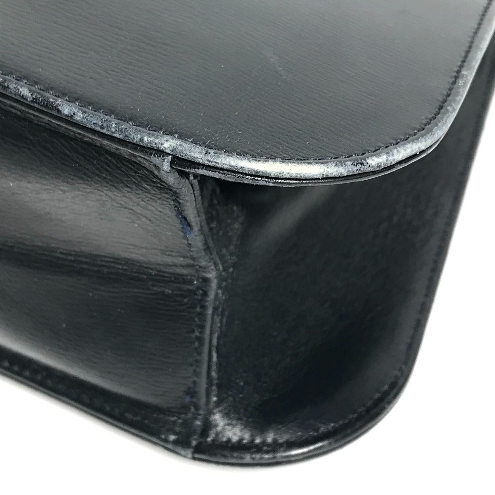 CARTIER ヴィンテージ サファイアライン カバン チェーン 斜め掛け ポシェット フラップ ショルダーバッグ レザー ユニセックス ネイビー