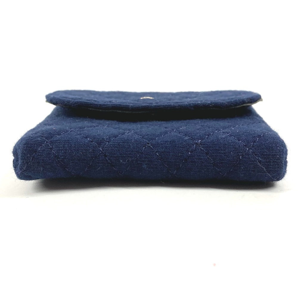 CHANEL チェーン ショルダーバッグ チェーンポーチ ロゴ CC ココマーク キルティング マトラッセ ポーチ キャンバス レディース ネイビー