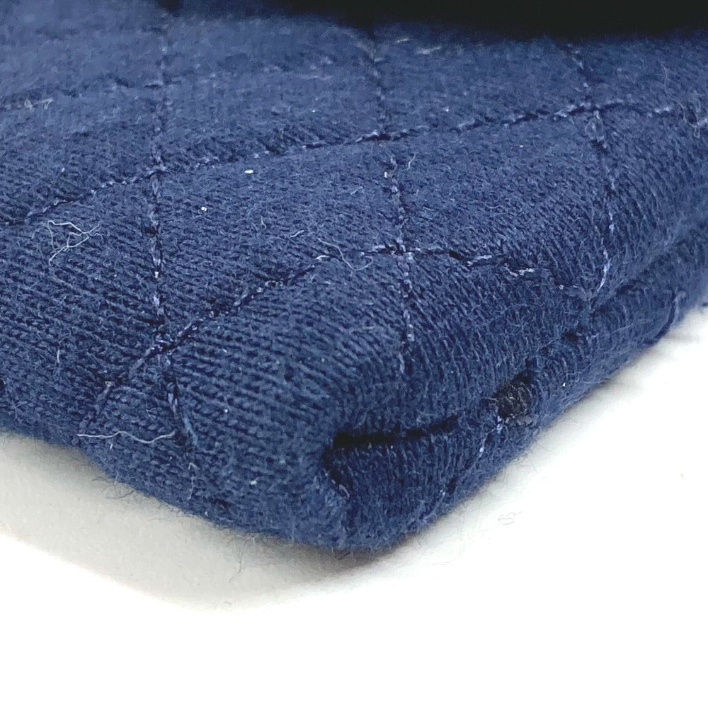 CHANEL チェーン ショルダーバッグ チェーンポーチ ロゴ CC ココマーク キルティング マトラッセ ポーチ キャンバス レディース ネイビー