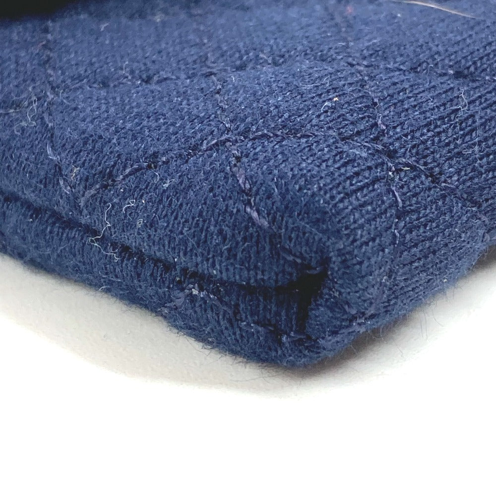 CHANEL チェーン ショルダーバッグ チェーンポーチ ロゴ CC ココマーク キルティング マトラッセ ポーチ キャンバス レディース ネイビー