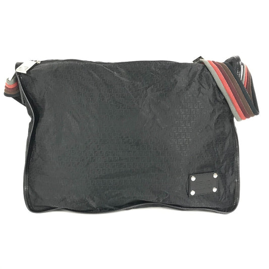 FENDI 7VA148 ズッカ ロゴ カバン 斜め掛け ショルダーバッグ レザー/ナイロン ユニセックス ブラック