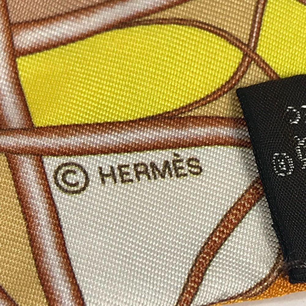 HERMES 馬柄 ツイリー ツィリー ツイリー スカーフ シルク レディース オレンジ