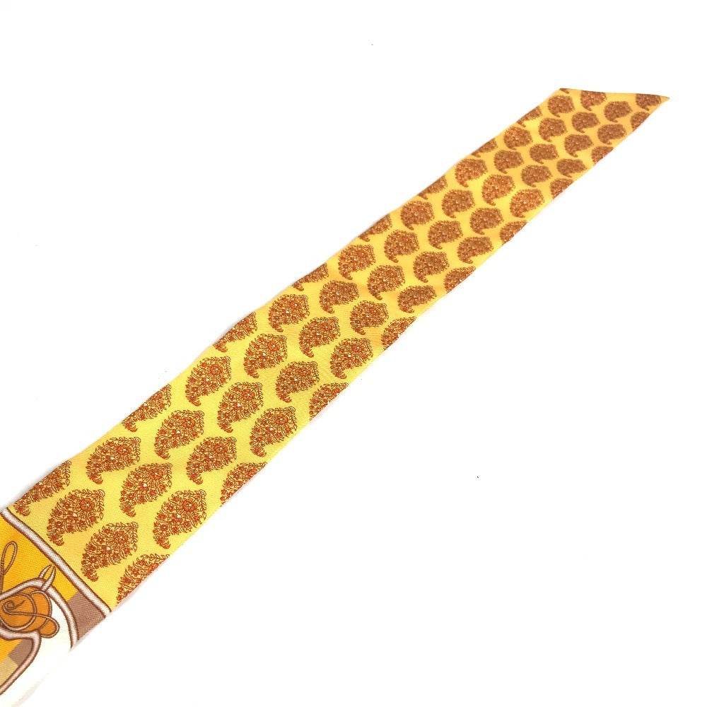 HERMES 馬柄 ツイリー ツィリー ツイリー スカーフ シルク レディース オレンジ