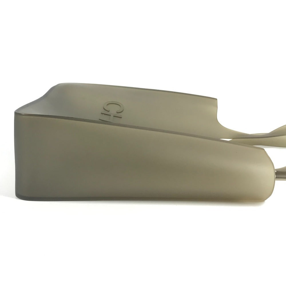 CHANEL ロゴ トートバック カバン 肩掛け ショルダーバッグ ラバー ユニセックス グレー