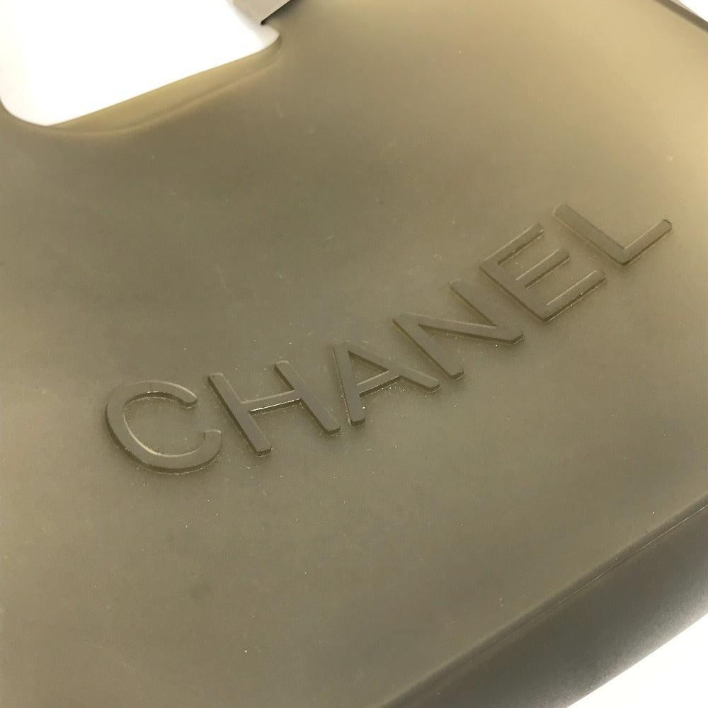 CHANEL ロゴ トートバック カバン 肩掛け ショルダーバッグ ラバー ユニセックス グレー