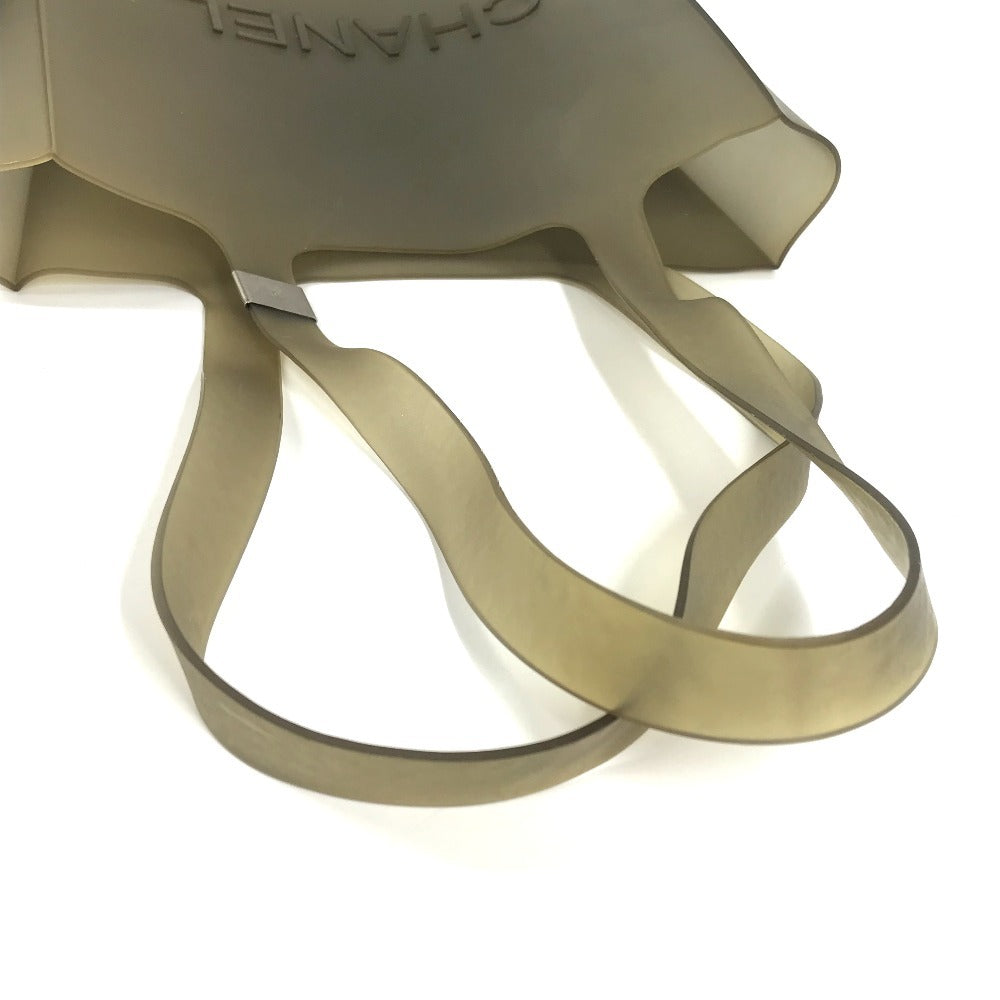 CHANEL ロゴ トートバック カバン 肩掛け ショルダーバッグ ラバー ユニセックス グレー