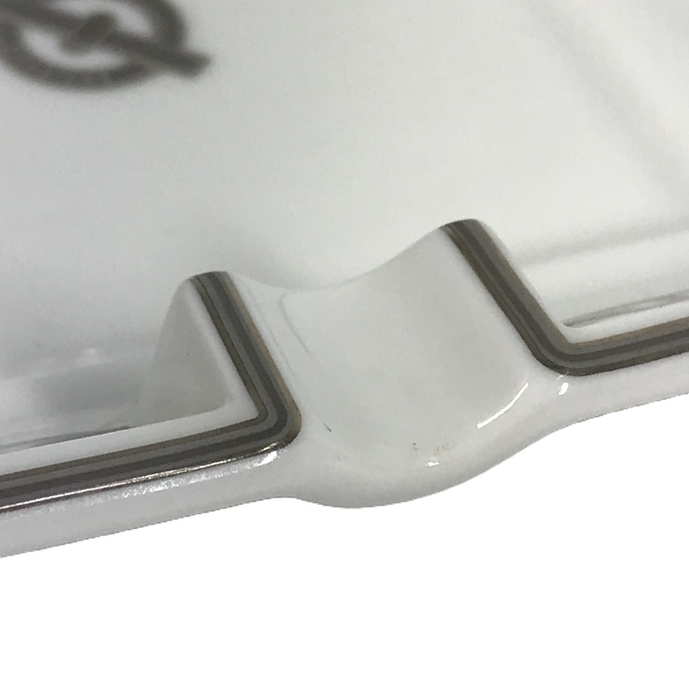 HERMES シェーヌダンクル ロゴ アッシュトレイ 皿 インテリア トレー 灰皿 陶器 ユニセックス ホワイト