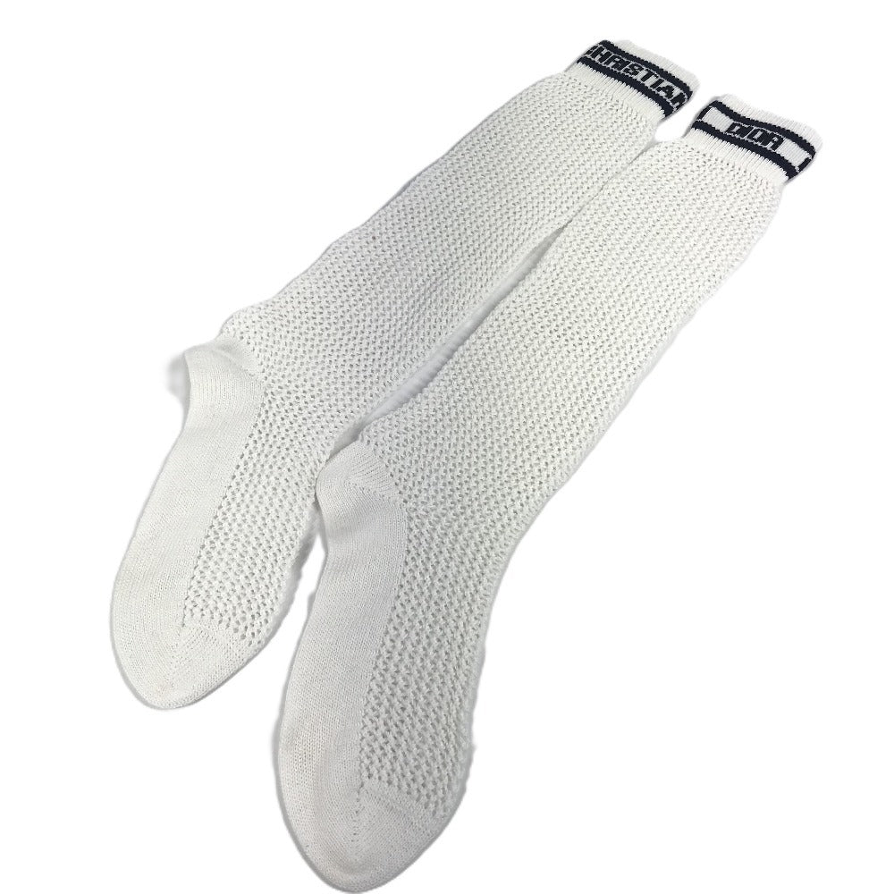 Dior ロゴ ニーハイソックス ハイソックス アクセサリー バイカラー 靴下 コットン レディース ホワイト