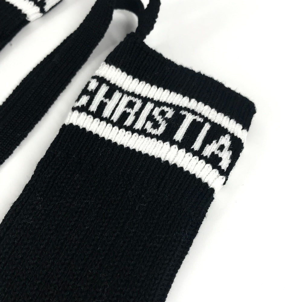 Dior リボン りぼん ロゴ ニーハイソックス ハイソックス アクセサリー バイカラー 靴下 コットン レディース ブラック