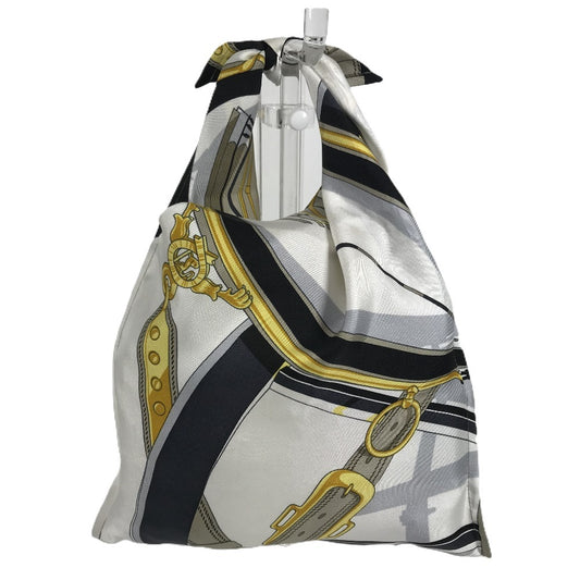 HERMES プティアッシュ petit h ティアッシュ フロシキ PM ポーチ カバン フロシキ ハンドバッグ シルク レディース ホワイト