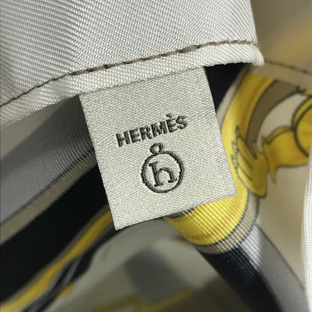 HERMES プティアッシュ petit h ティアッシュ フロシキ PM ポーチ カバン フロシキ ハンドバッグ シルク レディース ホワイト