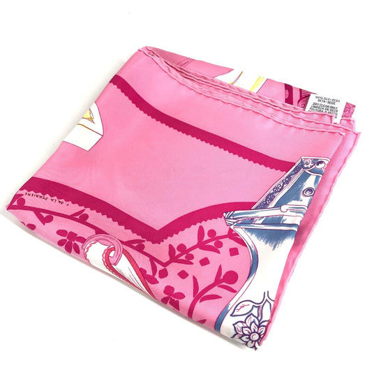 HERMES ETRIERS 鐙 カレ90 カレ 90 スカーフ シルク レディース ピンク