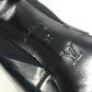 LOUIS VUITTON モノグラム フリル ショートブーツ 靴 シューズ ブーツ レザー レディース ブラック